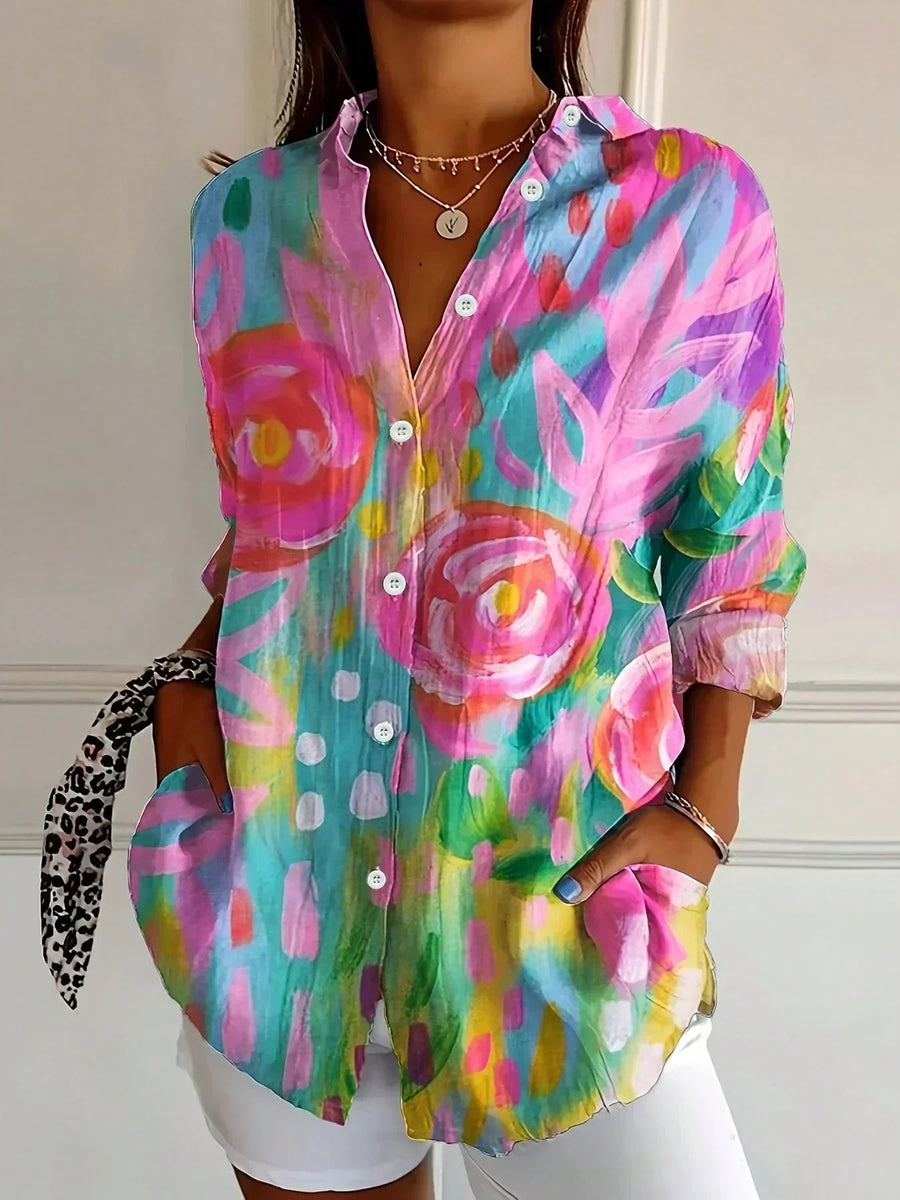 Harper | Blouse with Colourful Print