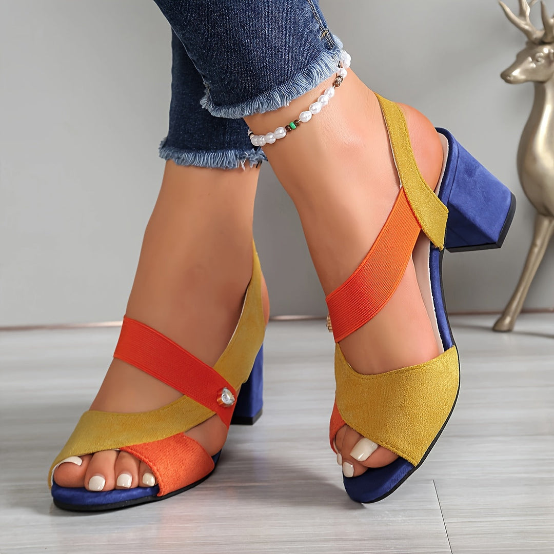 Elara | Comfortable Heels with Crossed Straps