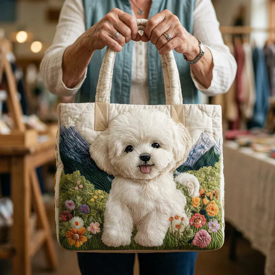 Artisanal Quilted Bag for Enchanted Dogs