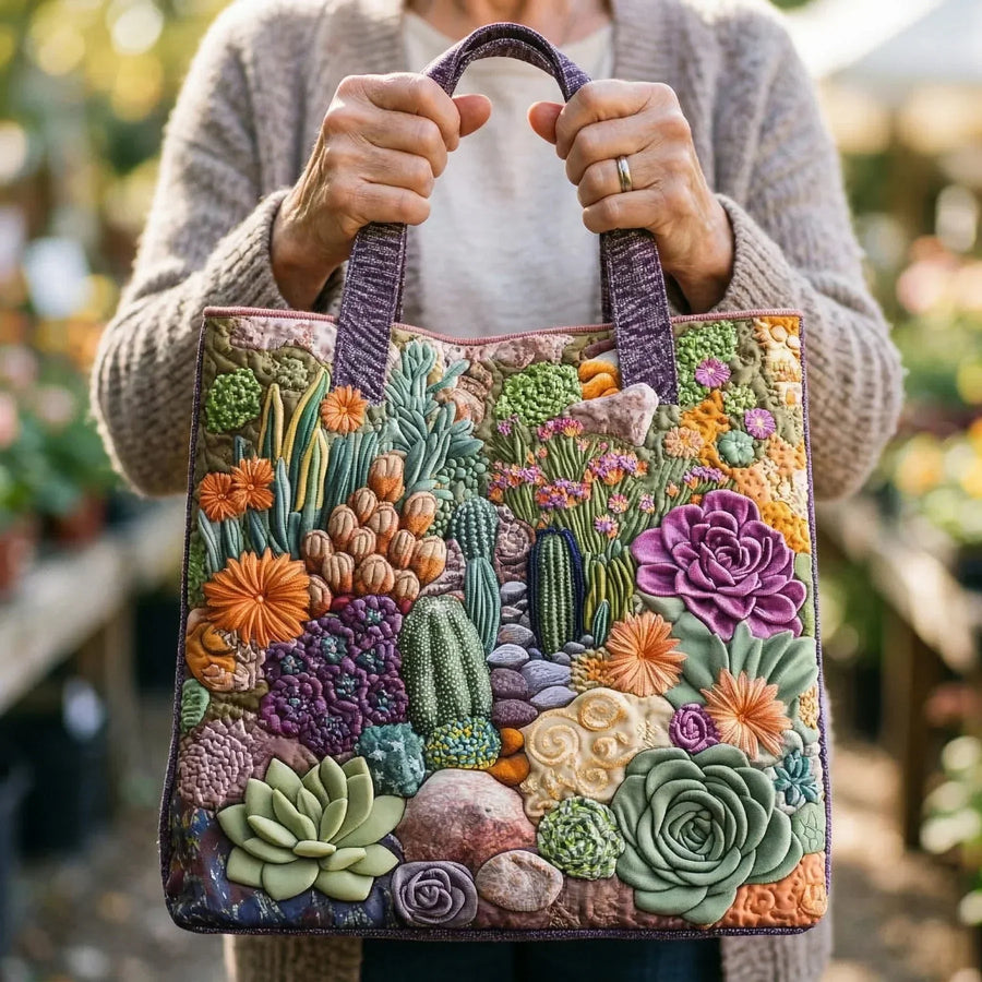 Artisan Succulent Garden Tote Bag