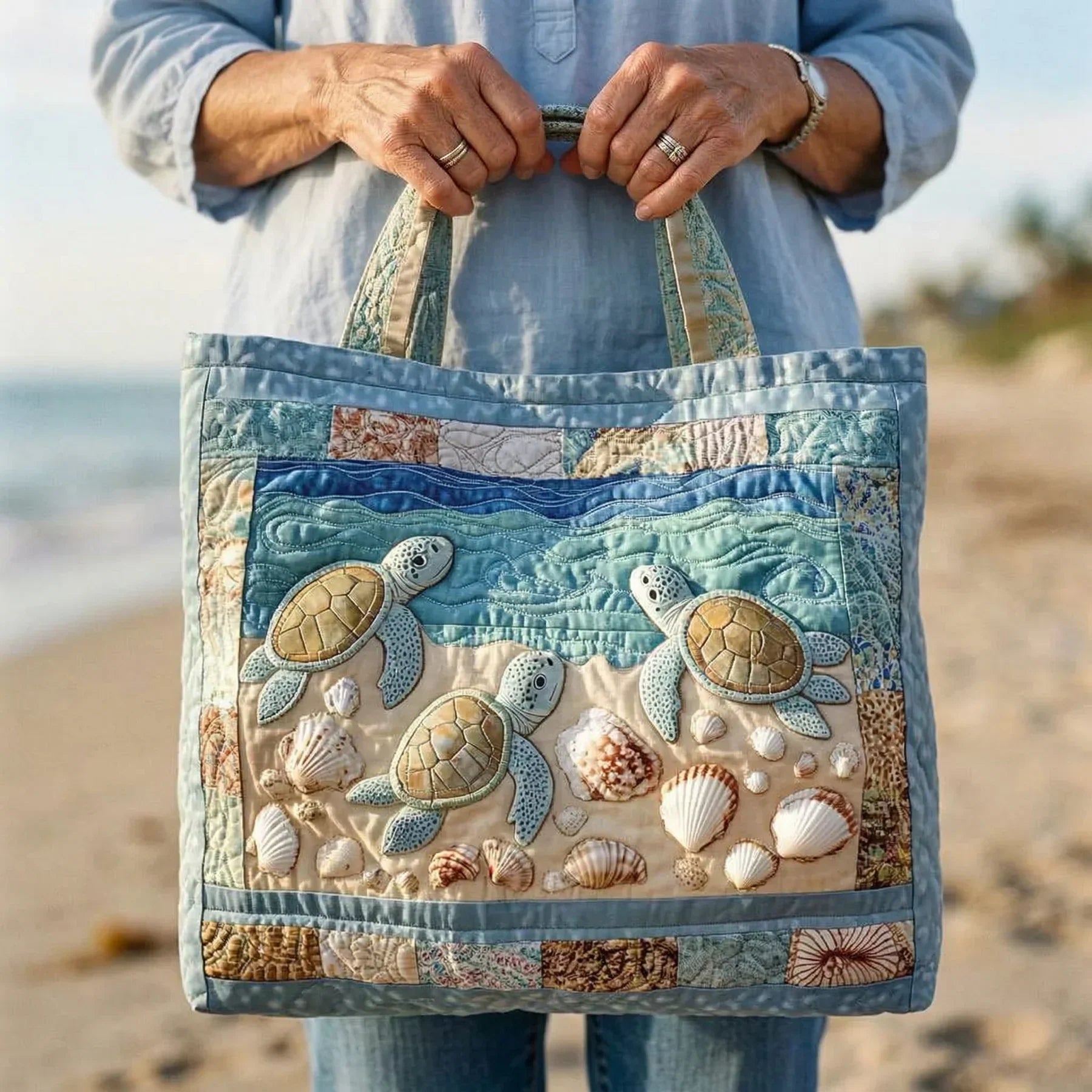 Artisanal Quilted Turtle Bag
