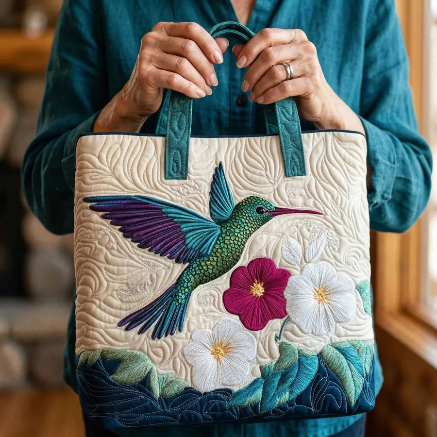 Padded White Flower Bag