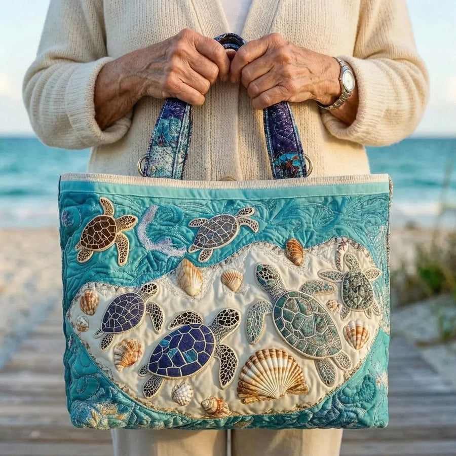 Artisan Tote Bag Turtle Embrace