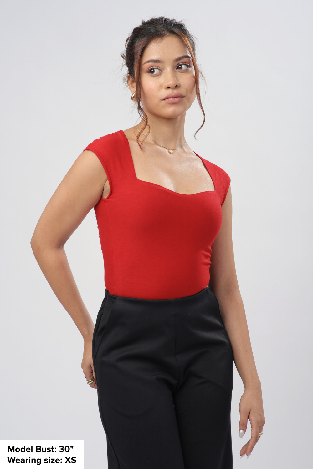 Sia Sweetheart Neckline Top - Ruby Red