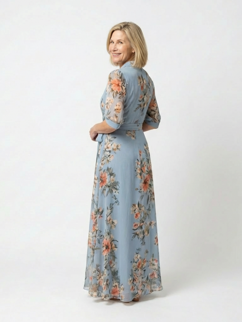 Elowen | Robe Maxi à Enveloppe à Col en V Floral